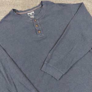 Duluth Trading Shirt Men’s Large Blue Thermal Henley Waffle Knit Weave